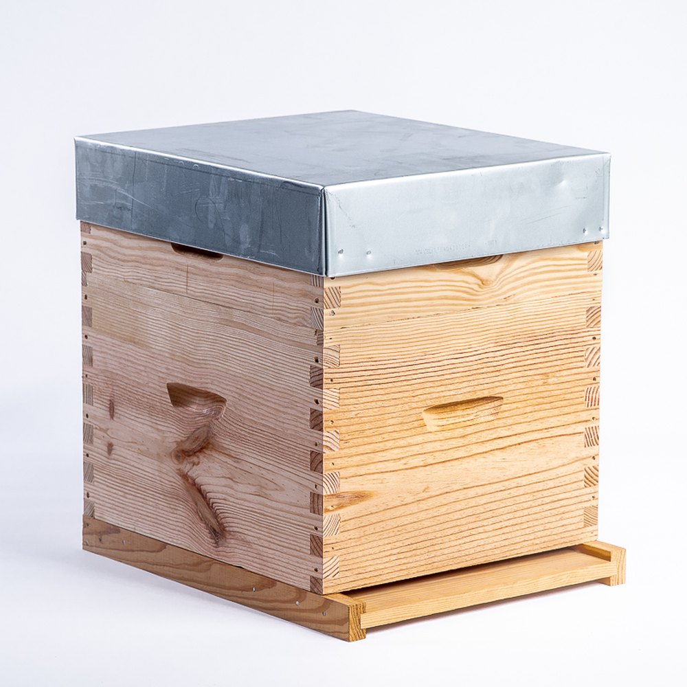 Ruche Dadant en bois avec toit en tôle
